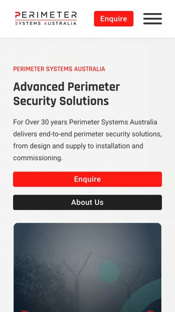 Perimeter Systems Australia website